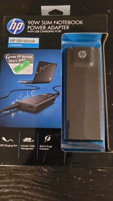 HP 90W Slim Notebook Power Adapter with USB Port 19.5v