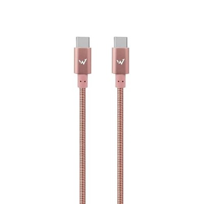W Wonder Full Power   Metallkabel USB-C auf USB-C   1 m   Rosa