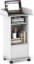 Lecterns & Podiums Portable Mobile Wood Lectern Reception Desk with Adjustable
