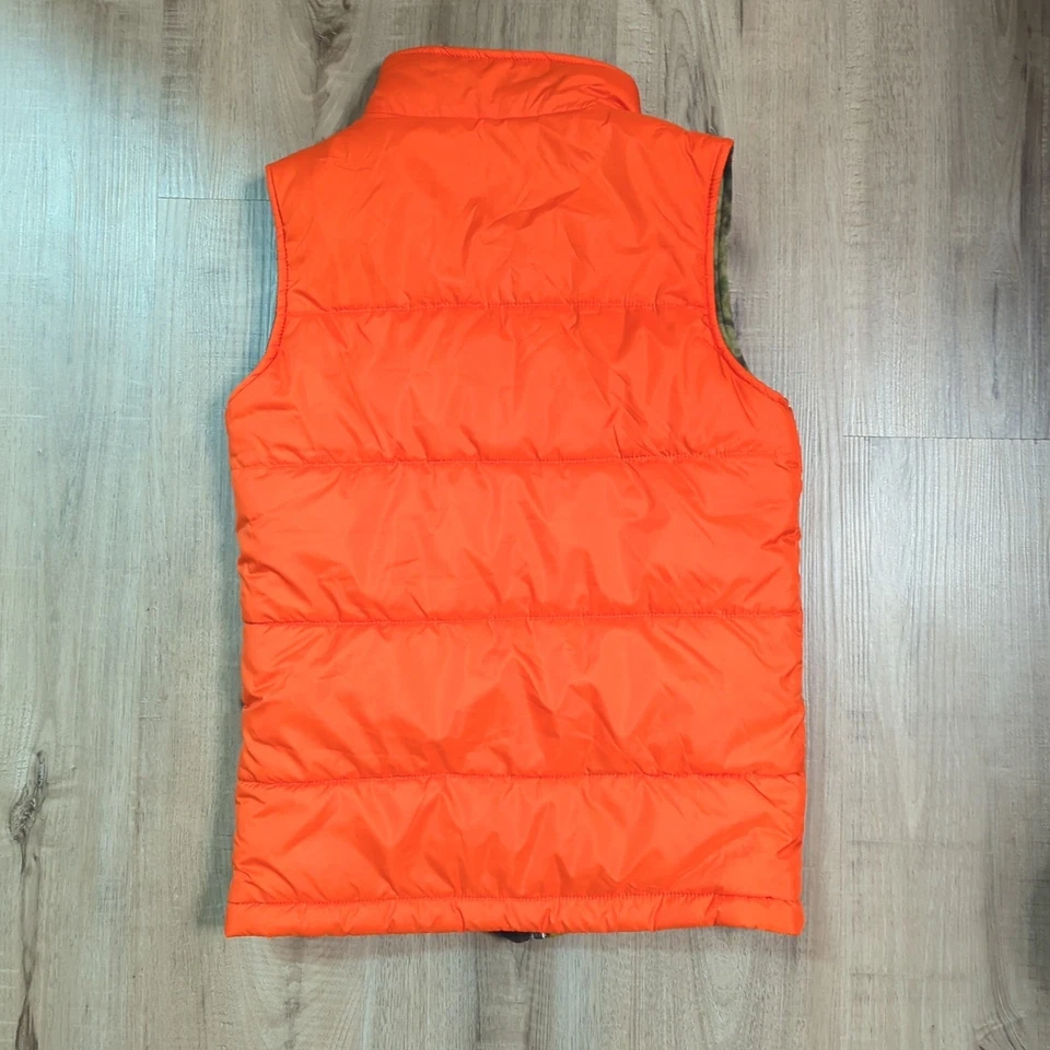 Chaleco polar Columbia Girls reversible naranja brillante/camuflaje roble musgo talla L 14/16 Foto 4 de 4