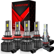 For Ford F-150 2015-2021 6X 6000K LED Headlight Hi/Low Beam +Fog Light Bulbs