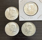 Kennedy SILVER half dollars LOT of 4 Coins Dollar 1967 1968