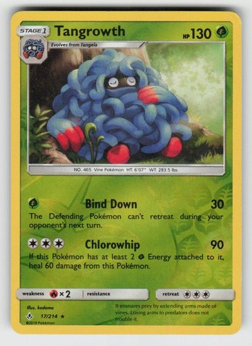 Reverse Holo Tangrowth 17/214 Rare Unbroken Bonds Near Mint