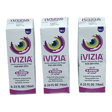3 Pack Ivizia Sterile Lubricant Eye Drops For Dry Eyes 10ml X3 Exp 27