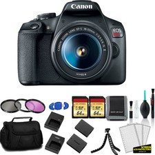 Canon EOS Rebel T7 EF-S 18-55mm IS II Kit with 2x 64GB Memory Card  Extra