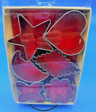Set of 6 Various 3" Metal Cookie Cutters Moon - Star - Heart - Cloud - More