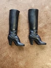 Vintage Mego 12” CHER / Farrah Fawcett Barbie Doll ~ Black High Heeled Boots