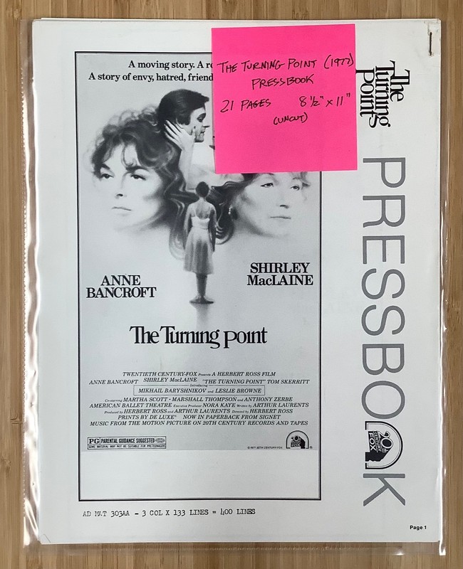The Turning Point (1977) original movie press book 21 pages 8 1/2" x 11" uncut