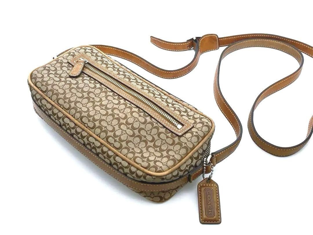 COACH Mini Signature Canvas Shoulder Bag in Classic Design