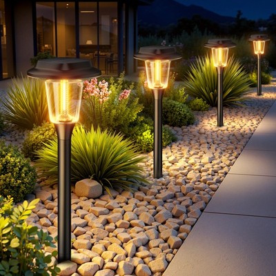 Gorntack Solar Garden Lights Outdoor Waterproof Landscape LED Lights Pathway