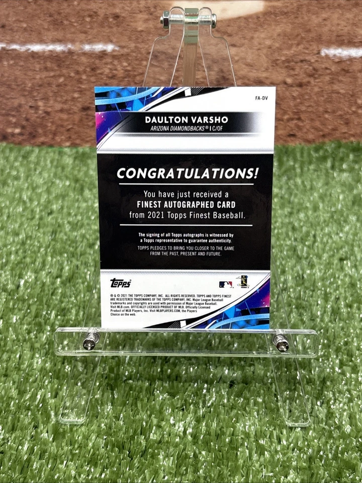 DAULTON VARSHO 2021 Topps Finest Auto Rookie FA-DV Diamondbacks & Jays - Image 3 of 4