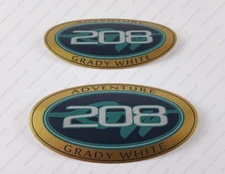 GRADY WHITE 208 ADVENTURE LOGO DECALS STICKERS Set of 2 5" LONG