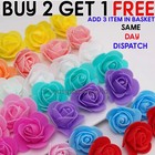 500 Mini Foam Roses WHOLESALE Heads Buds Small Flowers Wedding Home Party UK