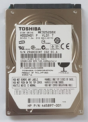 320 GB SATA Toshiba MK3252GSX 5400rpm 8MB HDD 2,5" interne Festplatte
