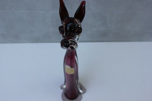 50s Murano Glass Big Red Dog Sculpture Italian Art Glass Figurine - Picture 6 of 11