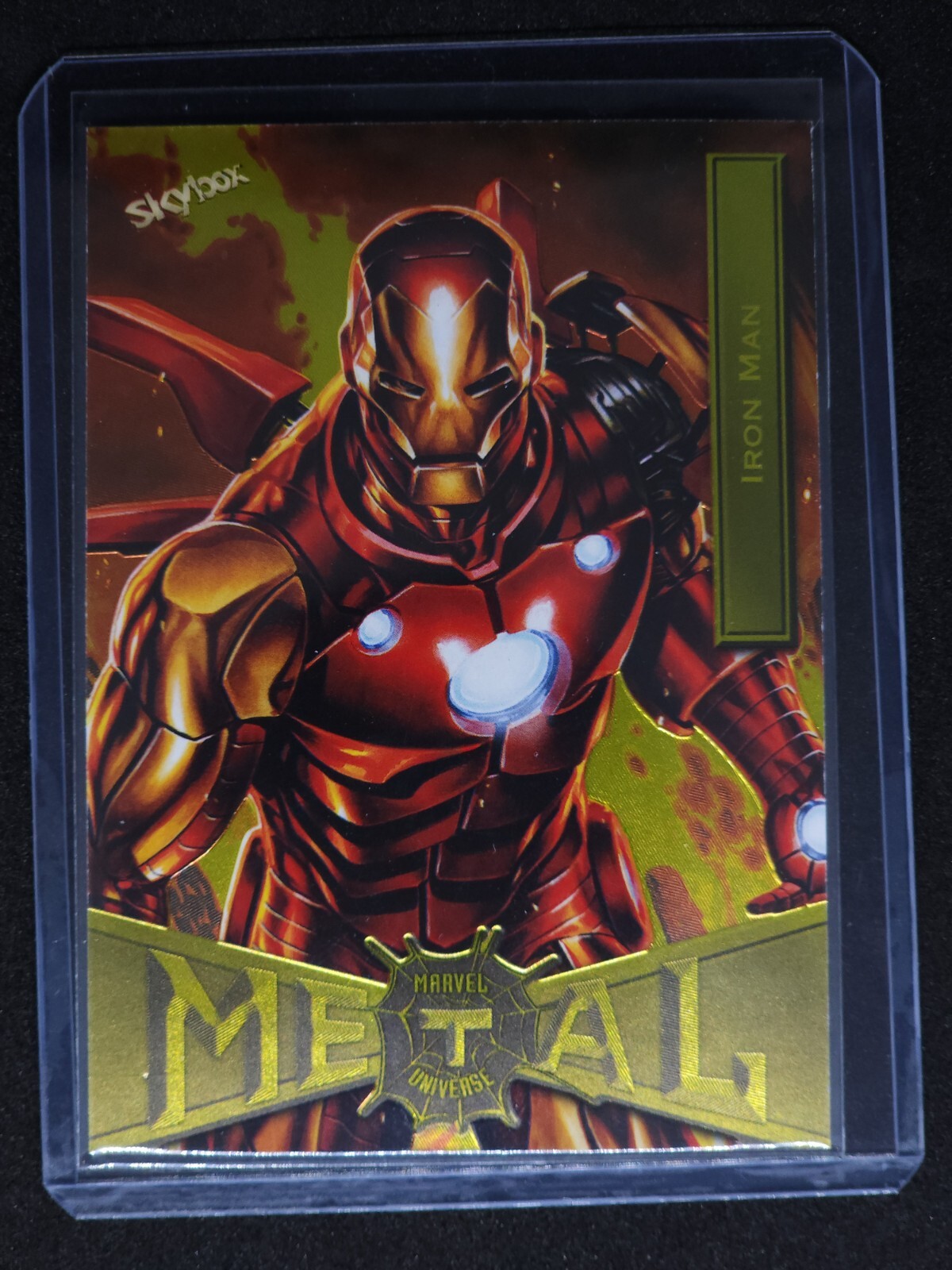 2021 Skybox Marvel Metal Universe Spider-Man Iron Man #36 Yellow FX SP