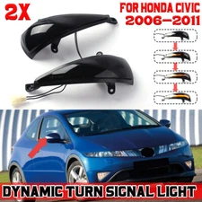 LED Dynamic Side Mirror Turn Signal Light For Honda Civic 8th 06-11 Hatchback