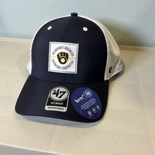 Milwaukee Brewers  47 Adjustable MVP Mesh Hat Cap Navy OSFM MLB