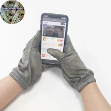 Silver Fiber Gloves Antistatic Conductive Material Screen Touch EMF Shielding