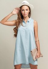 Denim Chambray Shirt Dress NWT 