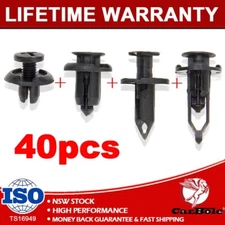 Top 40pcs Car Body/Bumper Push Pin Rivet Retainer Trim Moulding Clip Assortments