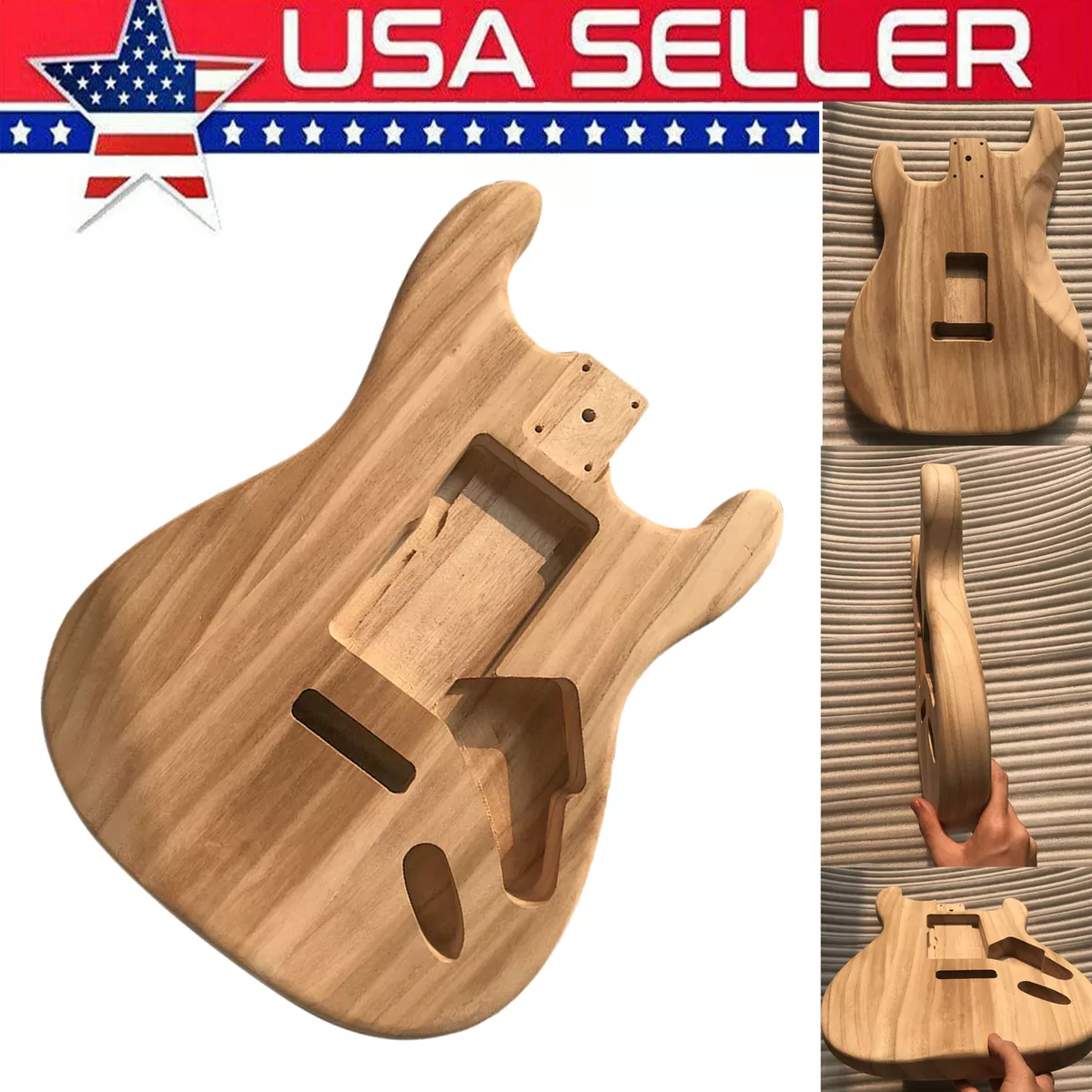 Unfinished DIY Guitar Body for Strat ST Electric Guitar Maple Wood