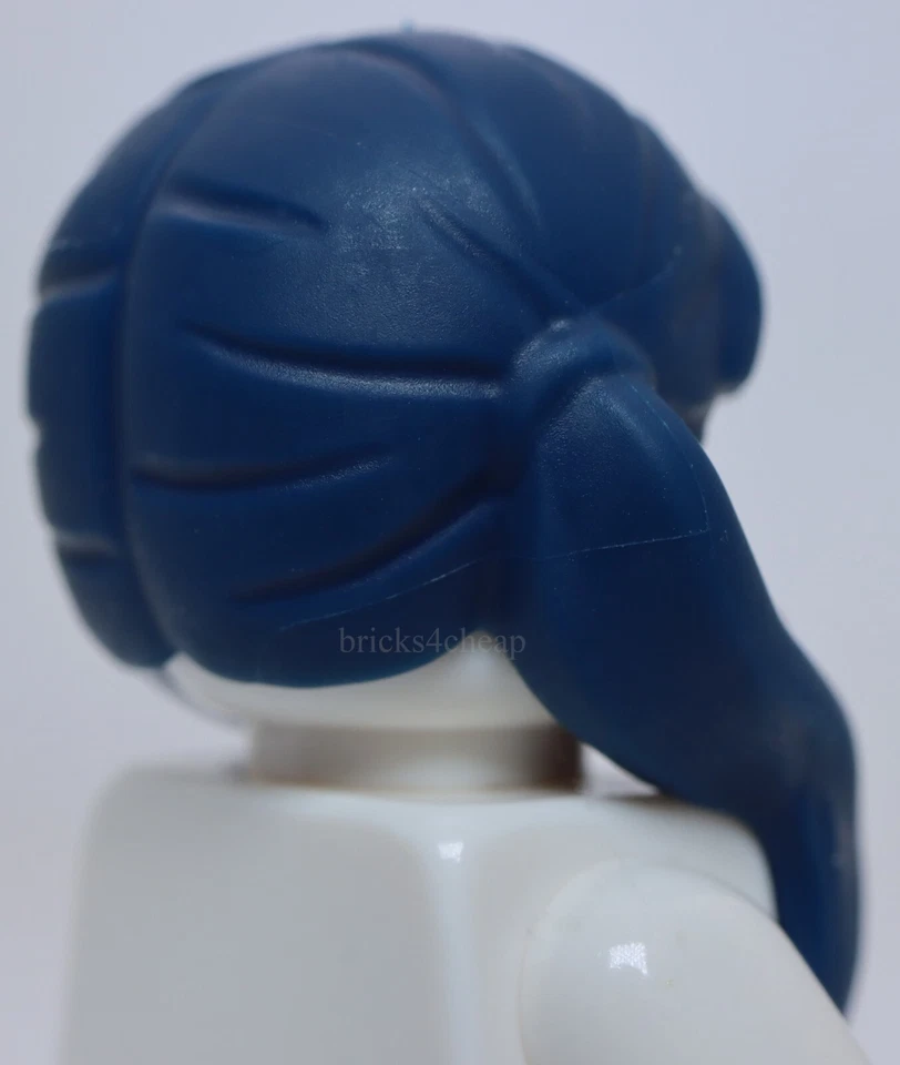 Lego Cabello Azul Oscuro Mujer Largo con Golpes y Coletas Frontales Goma Flexible Foto 2 de 2