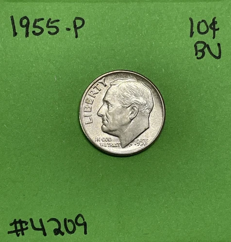 1955 Roosevelt Dime 10c BU Uncirculated Mint State 90% Silver