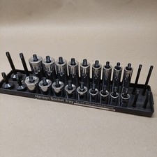 Craftsman 3/8 Drive SAE Shallow 6 pt And Deep 12 pt Socket Set With Hansen Rack