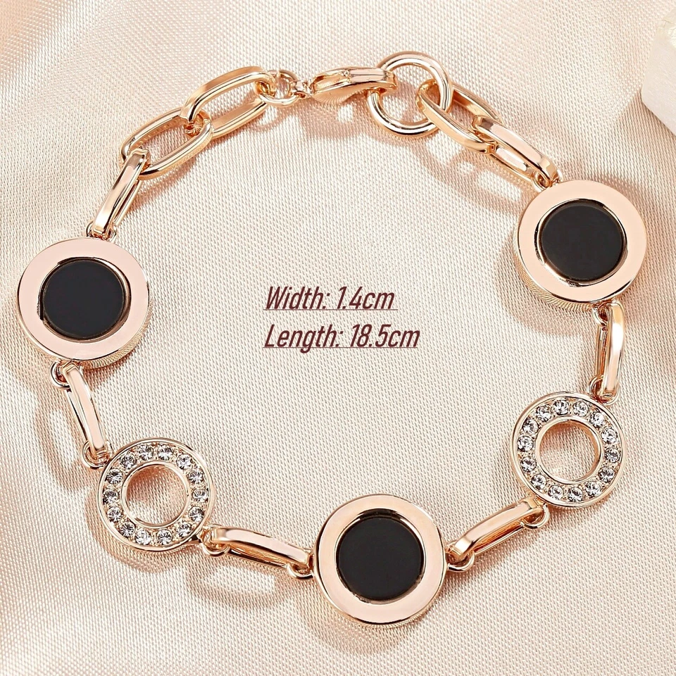 MULTIPLE CHOICE 18K Rose Gold Filled Simulated Crystal Agate Stylish Bracelet - Image 2 of 4