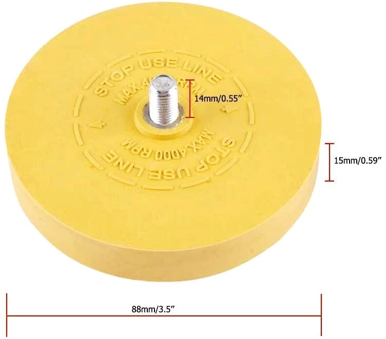 10x Folienradierer Klebegewichte-Entferner Kleber Radierscheibe Ø88mm + Adapter - Bild 4 von 4