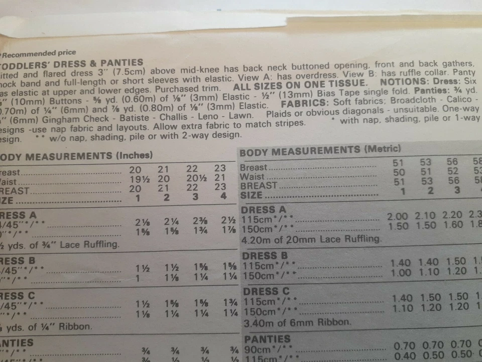 Butterick 4673 Dress Panties Sewing Pattern Girls 1 2 3 4 VTG Cut Flare Party - Image 4 of 4