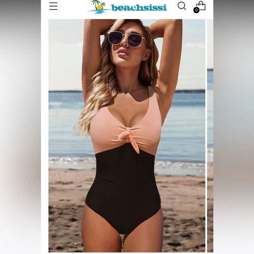 Beachsissi one piece colorblock bathing suit NWT