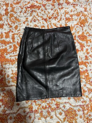 Vintage 90s Hugo Buscati (Hugo Boss) Genuine Leather Mini Skirt