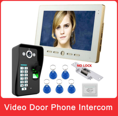 10'' LCD Fingerprint Recognition Video Door Phone Intercom System RFID Password