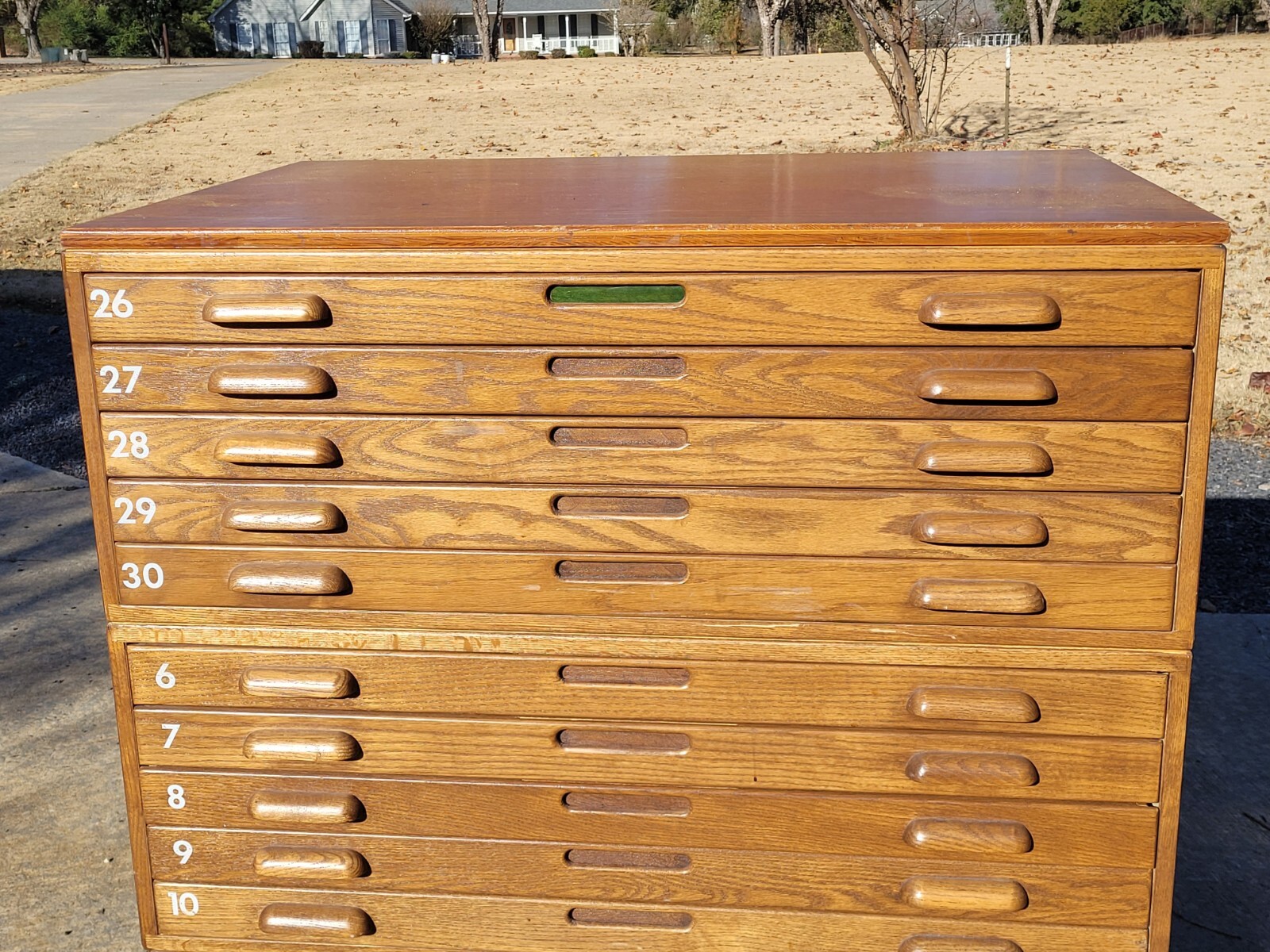 Vintage Oak Hamilton Map Blueprint Architect Flat File 15 Drawers eBay