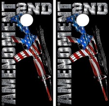 2nd Amendment Cornhole Board Wrap LAMINATED Decals Vinyl Sticker 4650