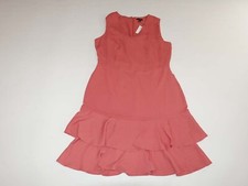 Ann Taylor Women's Sleeveless Tiered Bottom V-Neck Dress Size 8 NWT Coral
