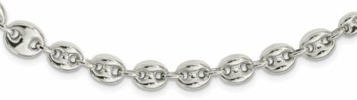 18 Zoll Sterlingsilber 10,1 mm poliert ausgefallene Gliederkette Halskette
