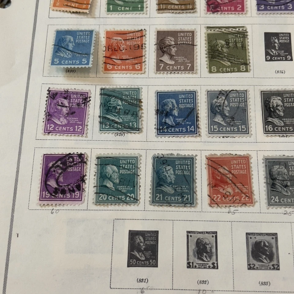 1938-1940 US STAMPS LOT ON ALBUM PAGE PRESIDENTS GOLDEN GATE CORONADO WORLD FAIR - Image 3 of 4