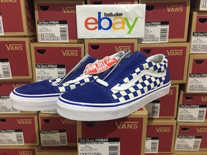 blue checkered old skool vans