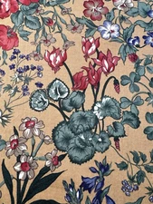 Vintage Hoffman California Red Green Botanical Brown Moody Fabric BT Half Y  #8
