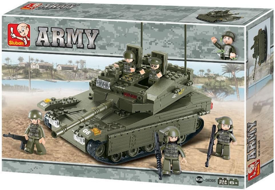 Original Sluban® Army M38-B0305 Tanque Merkava ( 5 figuras, 344 Piezas)