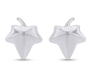 Authentic Ivy Leaf Stud Earrings With Push Back For Womens in 925 Sterling Silver