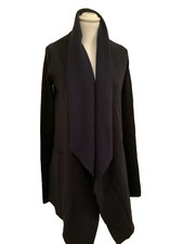 Me & Em Virgin Wool Mix Navy Blue Jacket Cardigan Style Size S Designer Soft
