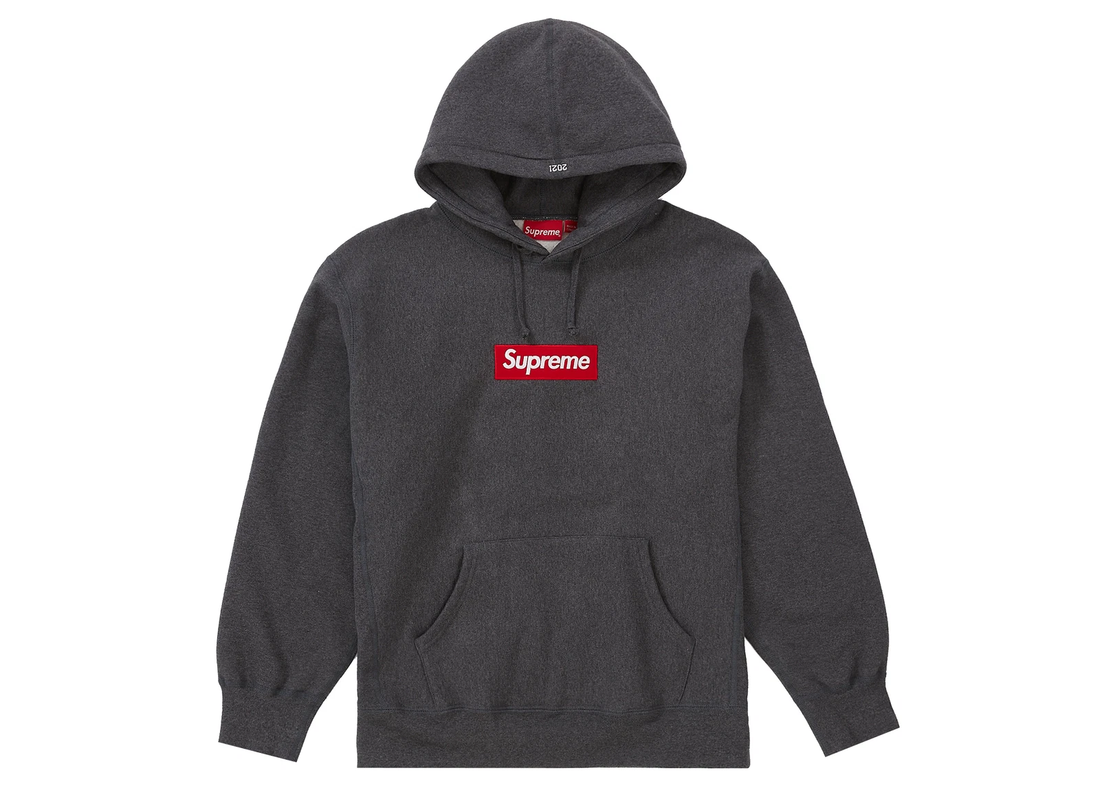 NEUF Supreme Box logo BOGO Sweat shirt à capuche (FW21) charbon de bois taille Large