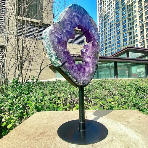 8.4LB Natural Amethyst Cave Crystal Slice Crescent shaped Hand Cut Repai - 第 5/16 張圖片