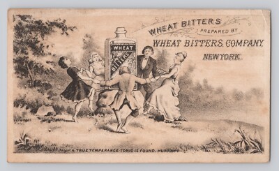 Victorian Trade Card Wheat Bitters Co Temperance Tonic Phosphates People Dancing
