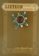 LIZTECH ARTISAN JEWELRY THE SUN CELESTIAL PIN TACK NEW 