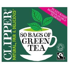 Clipper Organic Pure Green Tea Bags | 320 Teabags (4 x Boxes of 80) | Bulk Buy